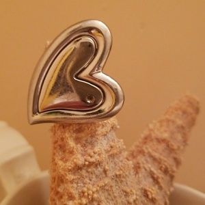 Very cool large freeform heart ring in stainless